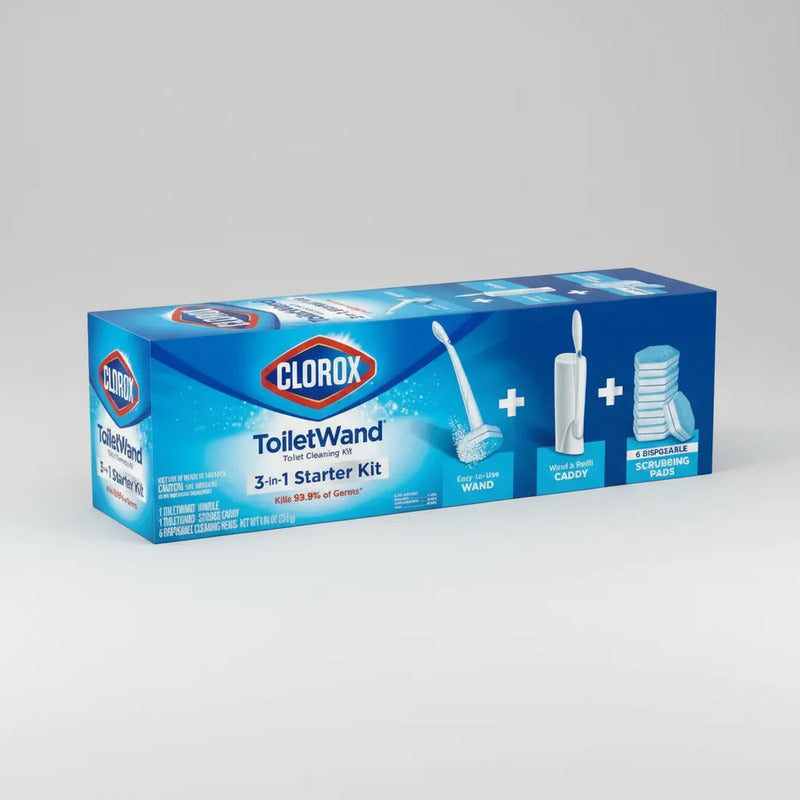 Cepillo De Baño Primium Clorox Toiletwand 6 Refills Con Base Blanco