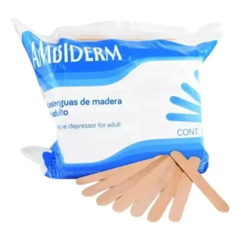 Abatelenguas De Madera Ambiderm Bolsa De 500 Piezas