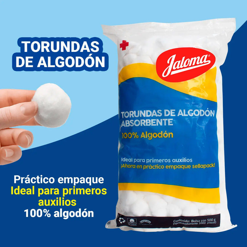 Torundas De Algodón Absorbente 500 Gr (1000 Bolitas)