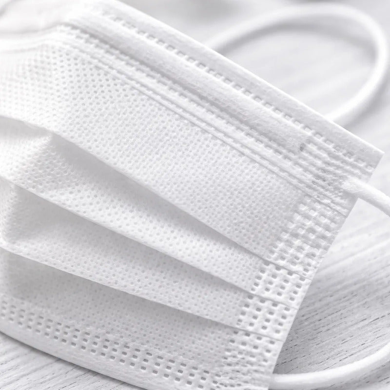 Cubrebocas Tricapa Blanco Infantil Ambiderm 50pz Blanco