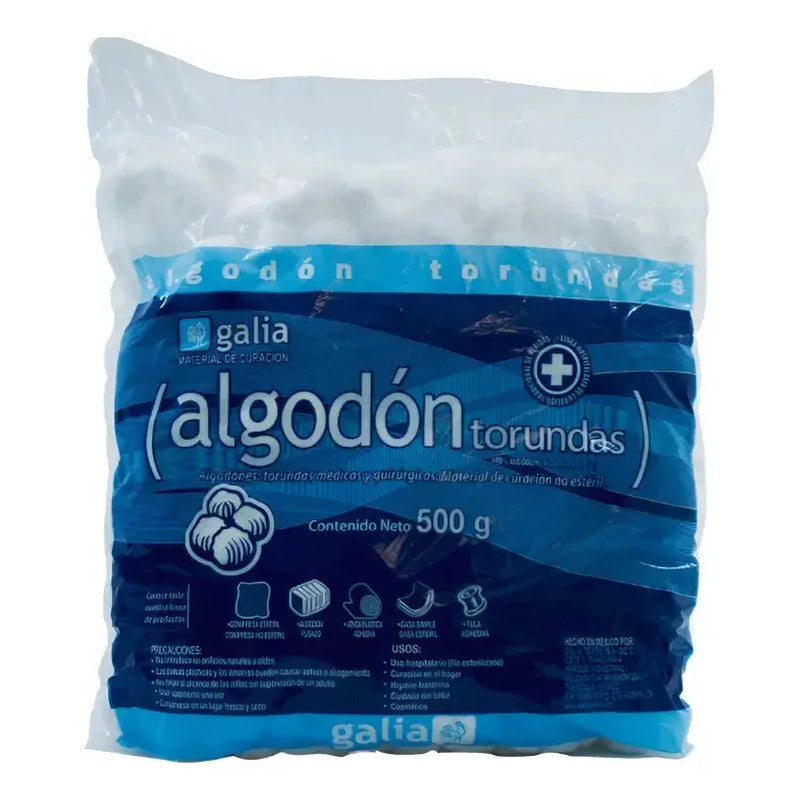Algodón Torunda Galia // 2 Bolsas De 500g // 100% Algodón