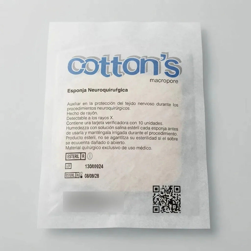 Cotonoide Neuroquirúrgico 1 Sobres Con 10pz De 13x76mm Blanco
