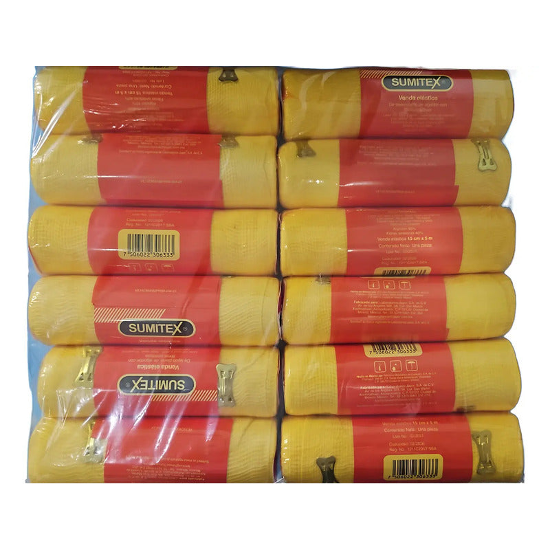 12 Vendas Elásticas Sumitex 15cm X 5m Blanco