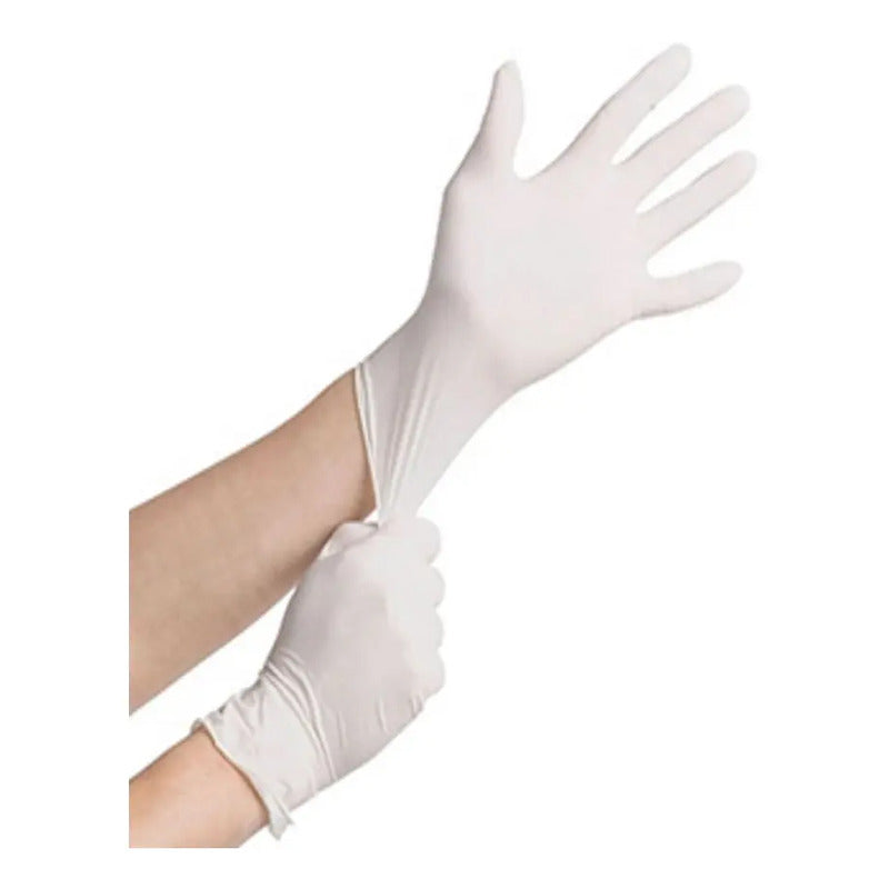 Guantes De Látex Estériles Ambiderm, Medianos, Con 100 Piezas Y Acabado Liso Natural M