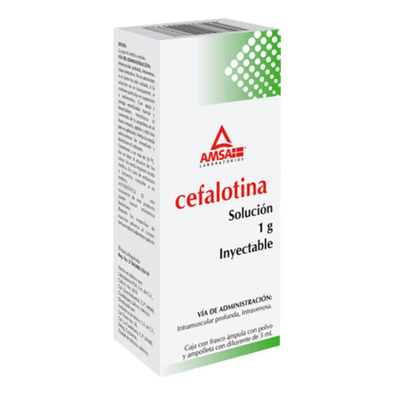 Cefalotina 1g Solución Inyectable Ampolleta Con 5 Ml