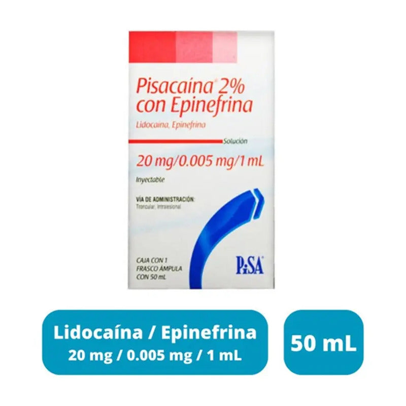 Pisacaina Pisacaina 2 % Solución Inyectable, 1 Frasco Ámpula 50 Ml - Laboratorios Pisa, S.a. De C.v.