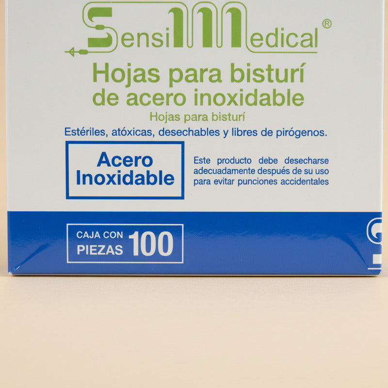 Hojas Para Bisturi Acero Inoxidable No 15 Caja Con 100 Pzas