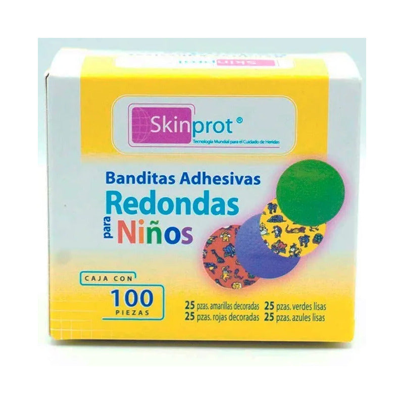 Banditas Adhesivas, Curitas Infantil Skinprot Colores C/100