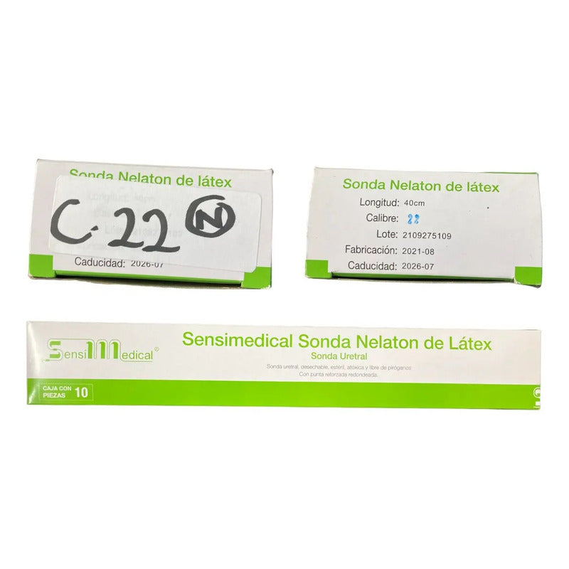 Caja 10 Sondas Nelaton Látex 22fr 40cm Sensi Medical Descartables