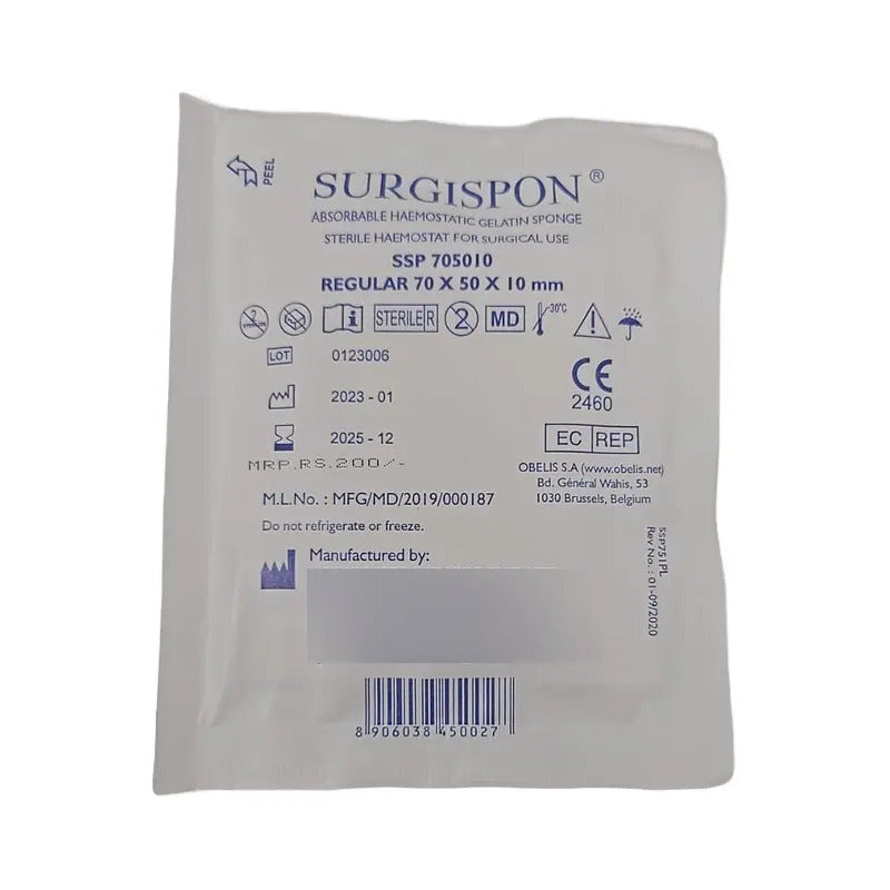 Esponja Hemostática Surgispon De Gelatina Absorbible Pieza Blanco