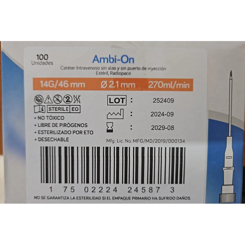 Catéter Intravenoso Ambiderm 14g/46mm