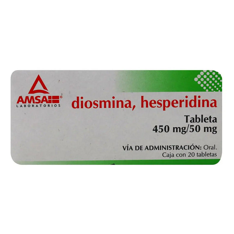Diosmina, Hesperidina 450 Mg/50 Mg C/20 Tabletas Amsa