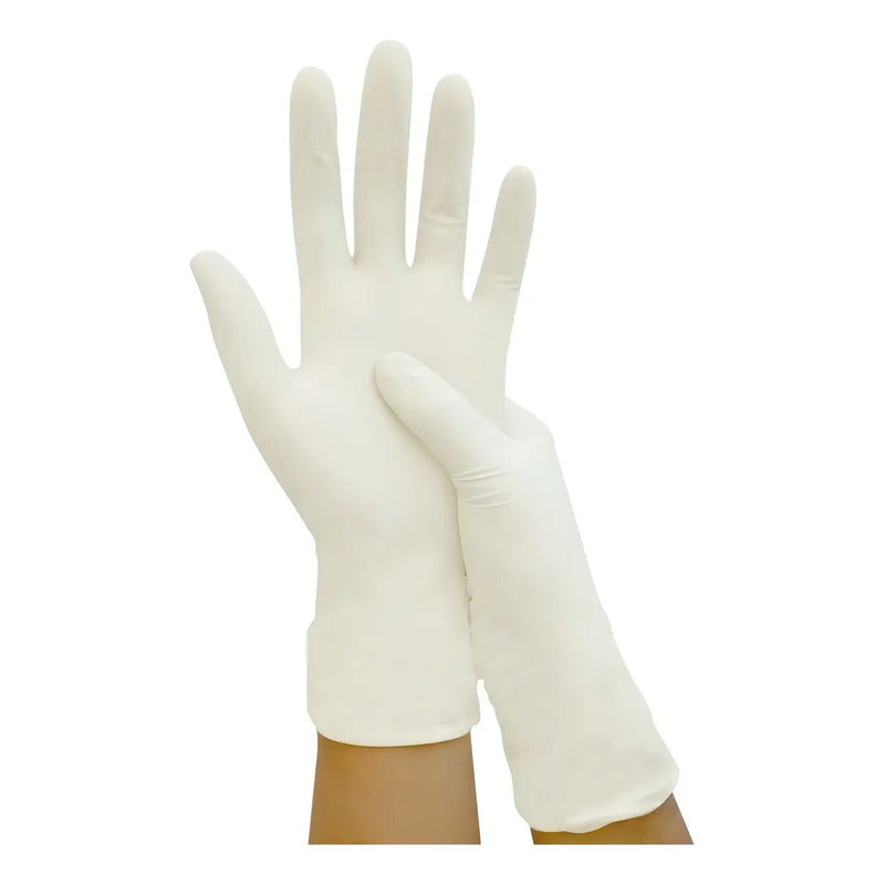 Guante De Látex Ambiderm Confort Color Natural Con Polvo Tal Natural M