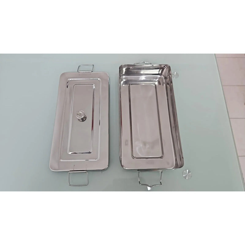 Caja P/esterilizar C/tapa, Bisagra Y Agarradera 30x15x6 Cm