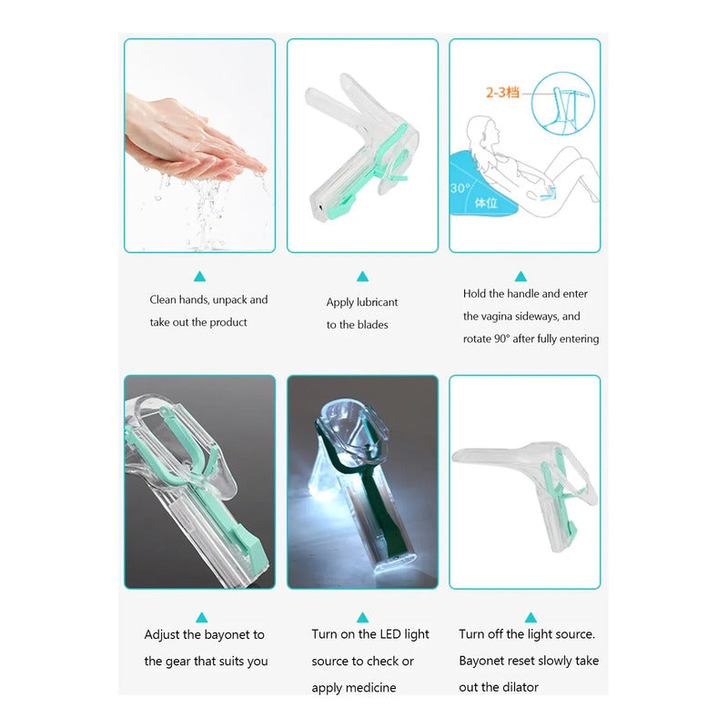Espejo Vaginal Desechable C/ilumica Led Uso Medico Gine