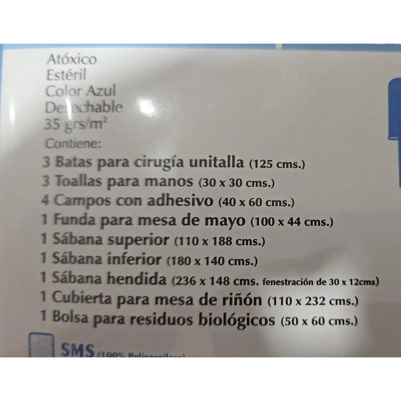 Bulto De Cirugía Mayor Ambiderm Azul Claro Lisa Unitalla