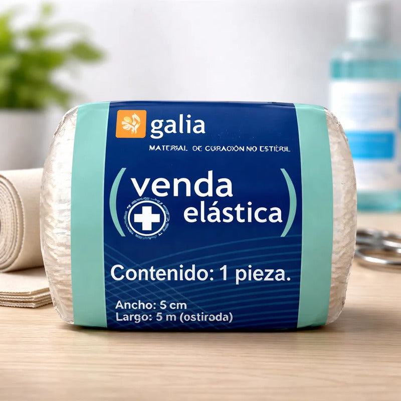 Venda Elástica Galia 5m Blanco Ajustable Hipoalergénica Depo Blanco