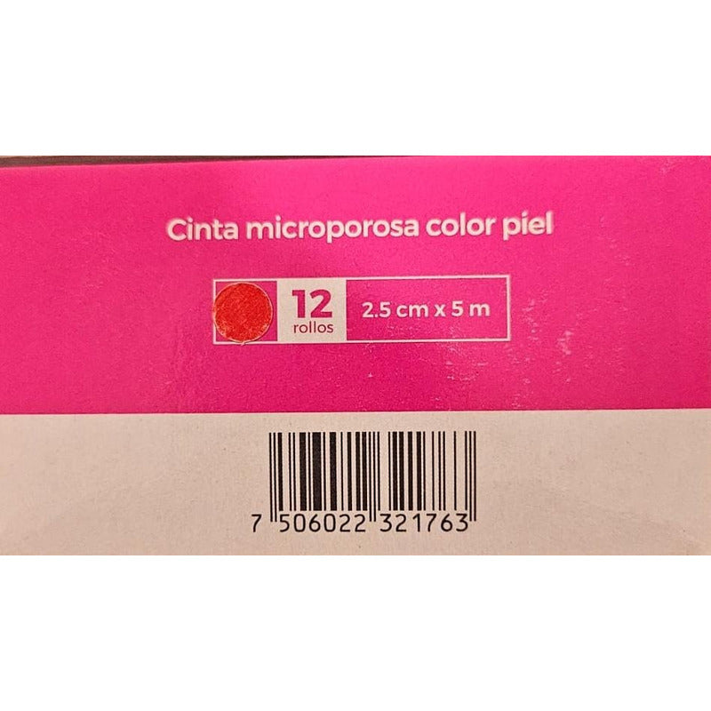 Cinta Tipomicropore, Microporosa Piel 2.5cm Caja C/12 Rollos