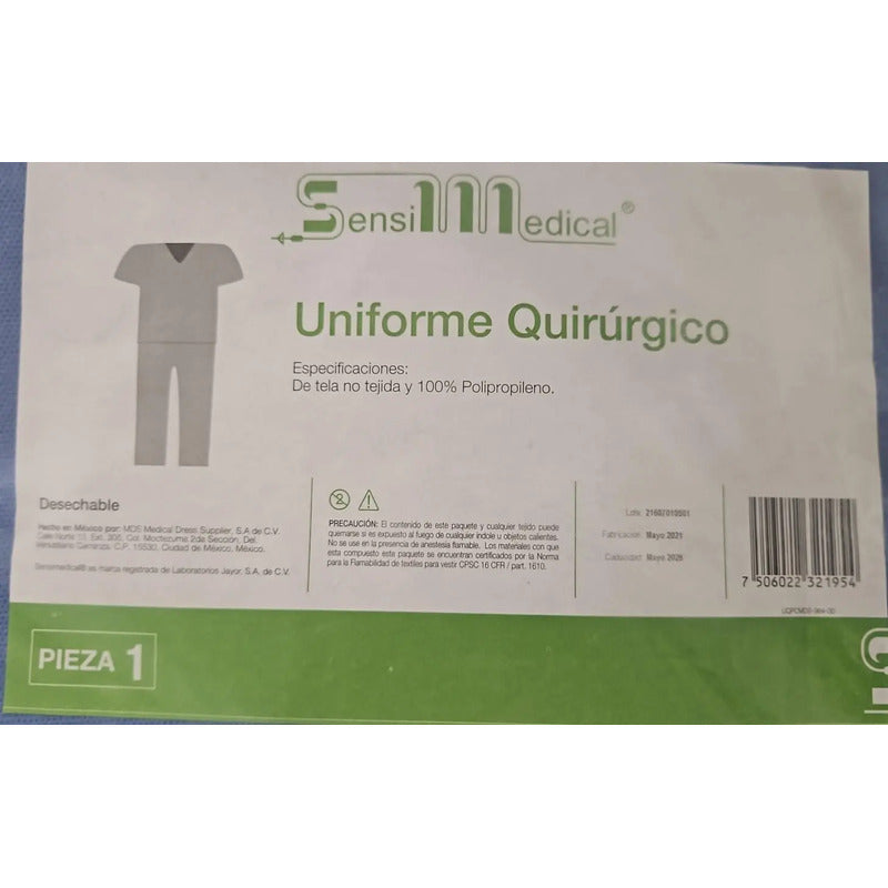 Uniforme Quirurgico Medico Pantalón Y Filipina Unitalla Azul Unitalla