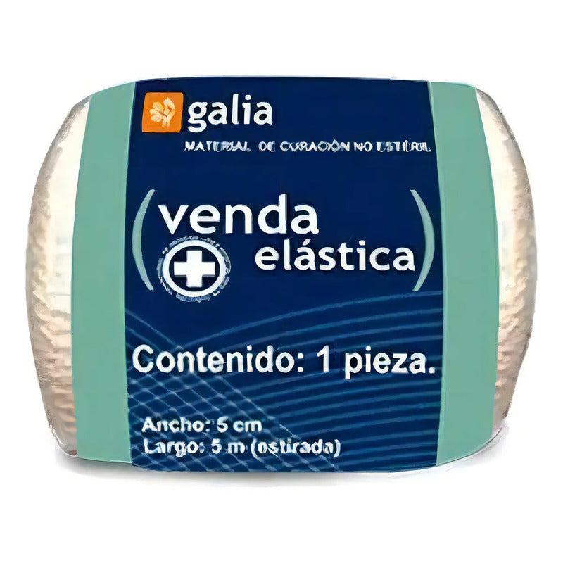 Venda Elástica Galia 5m Blanco Ajustable Hipoalergénica Deportiva