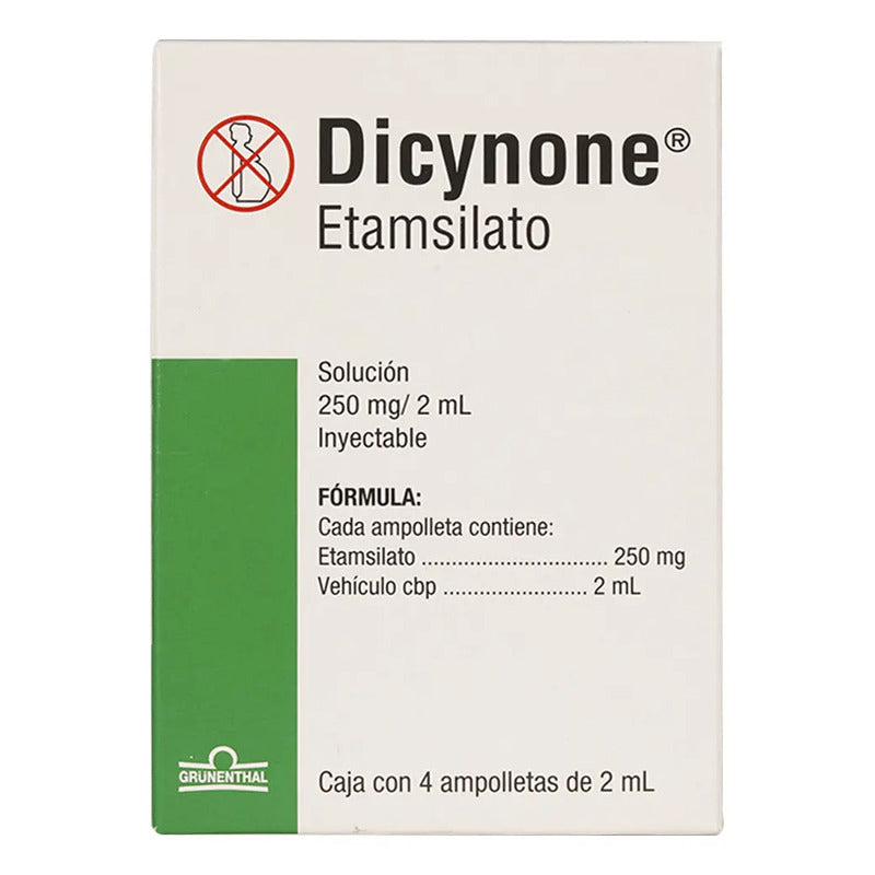 Dicynone Solución 250 Mg, 4 Ampolletas 2 Ml