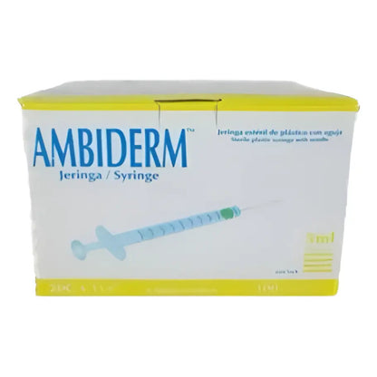 Jeringa Esteril Con Aguja 5ml 20g X 32mm Ambiderm Capacidad En Volumen 5 Ml