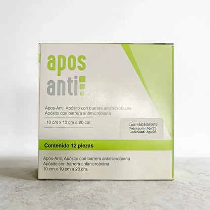 12 Pack Apósito Con Barrera Antimicrobiana 10x10cm A 20cm Plateado