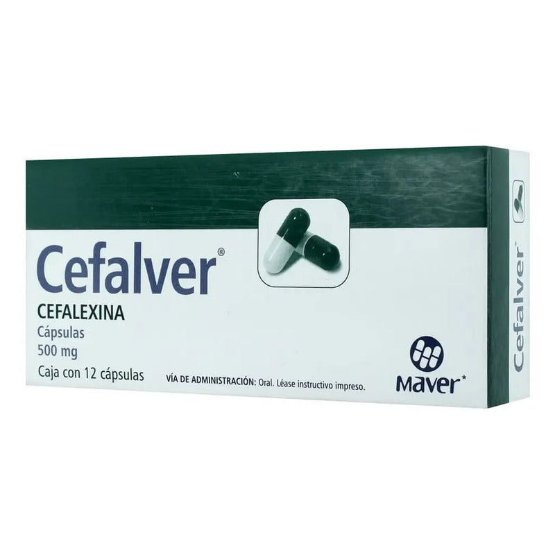 Cefalver Cápsula 500 Mg, 12 Cápsulas Cefalexina