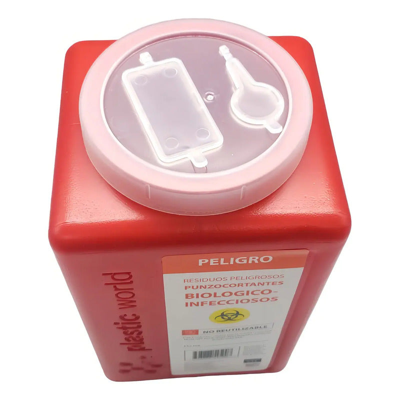 Bote Rpbi Contenedor Recolector 2.7 Lts Punzocortante Rojo Rojo