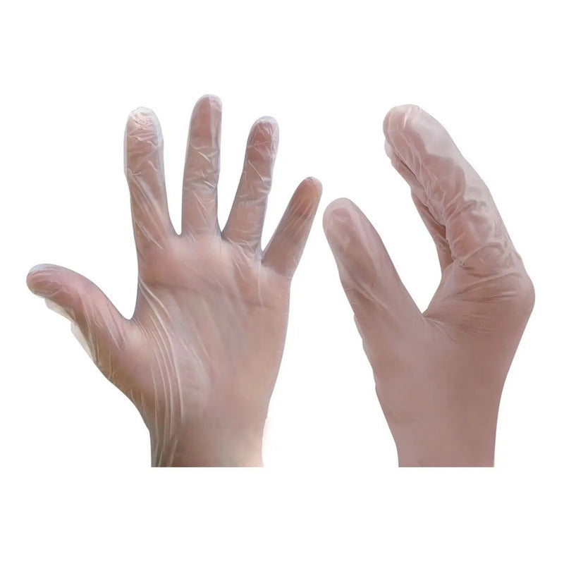 Guantes Descartables Ambiderm Bp Color Transparente Talle M De Vinilo Con Polvo X 100 Unidades