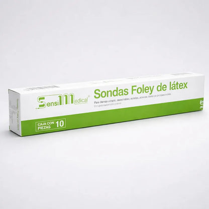 10 Sondas Foley De Látex 2 Vías 12 Fr Globo 5ml Sensimedical