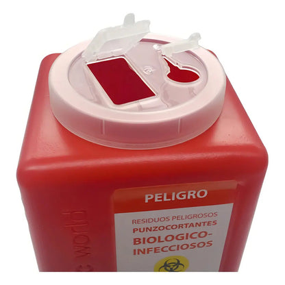 Bote Rpbi Contenedor Recolector 2.7 Lts Punzocortante Rojo Rojo