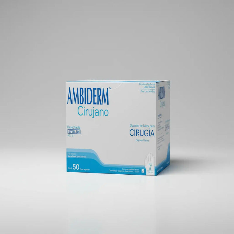 Guante De Látex Estéril Para Cirujano Elite Ambiderm 7.5 Natural 7.5
