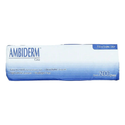Gasas Paquete Con 200 Piezas 7.5 X 5cm Facial Ambiderm