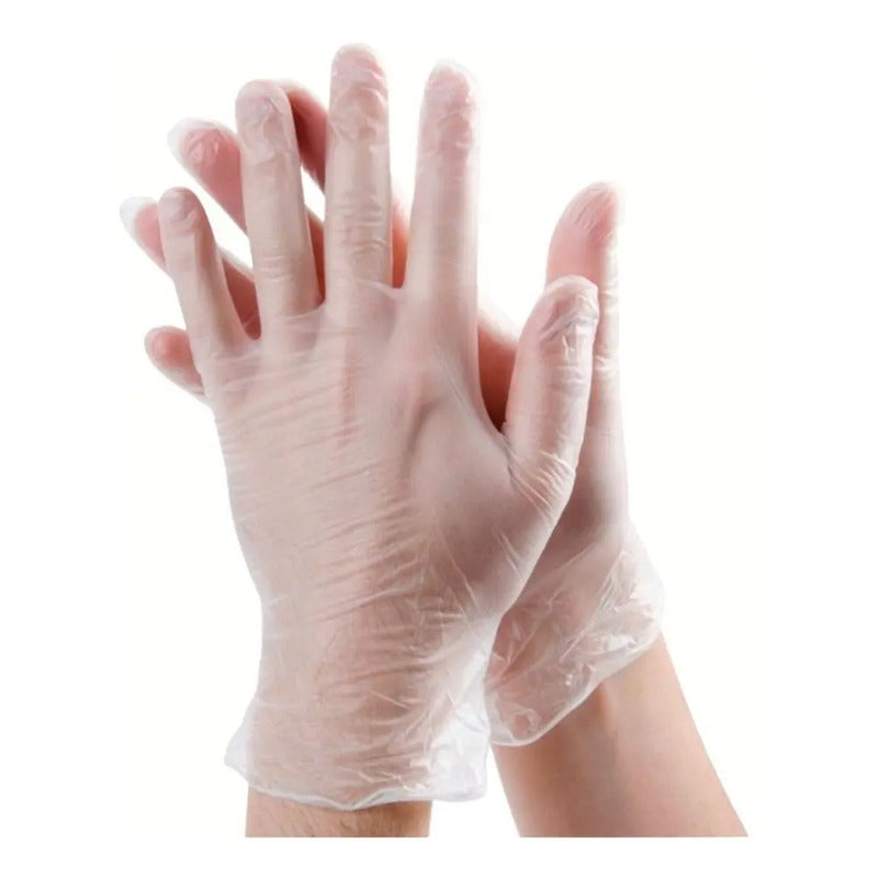 Guantes Descartables Ambiderm Bp Color Transparente Talle M De Vinilo Con Polvo X 100 Unidades