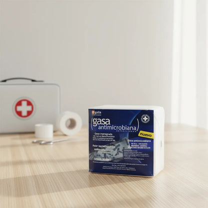 10bolsas C/10 Sobres D Gasa Estéril Antimicrobiana 10x10cm. Blanco