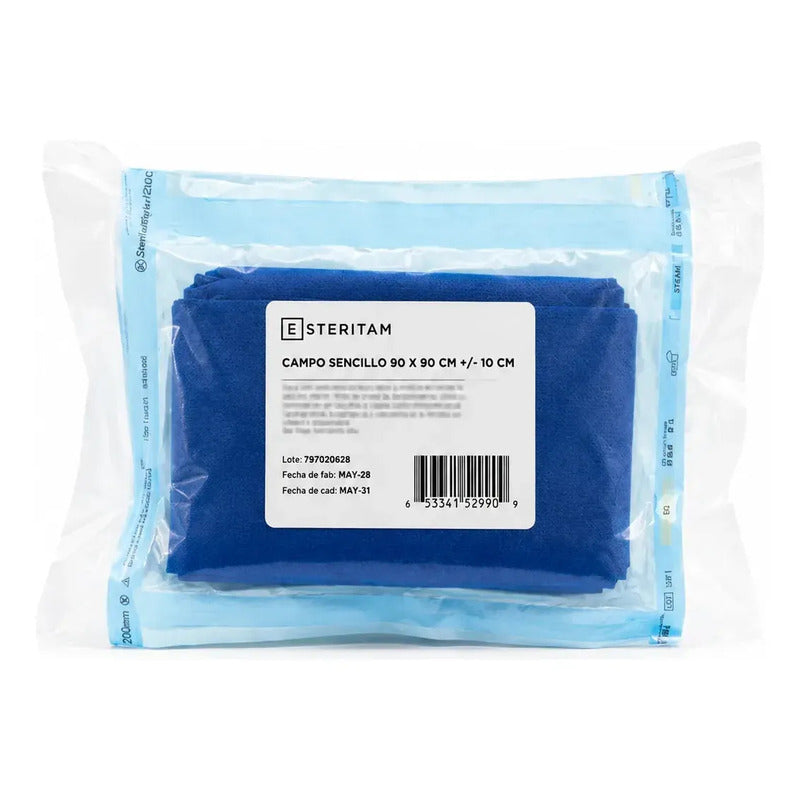 Esteritam | Pack De 10 Campos Sencillos Desechables 90 X 90 Azul Liso