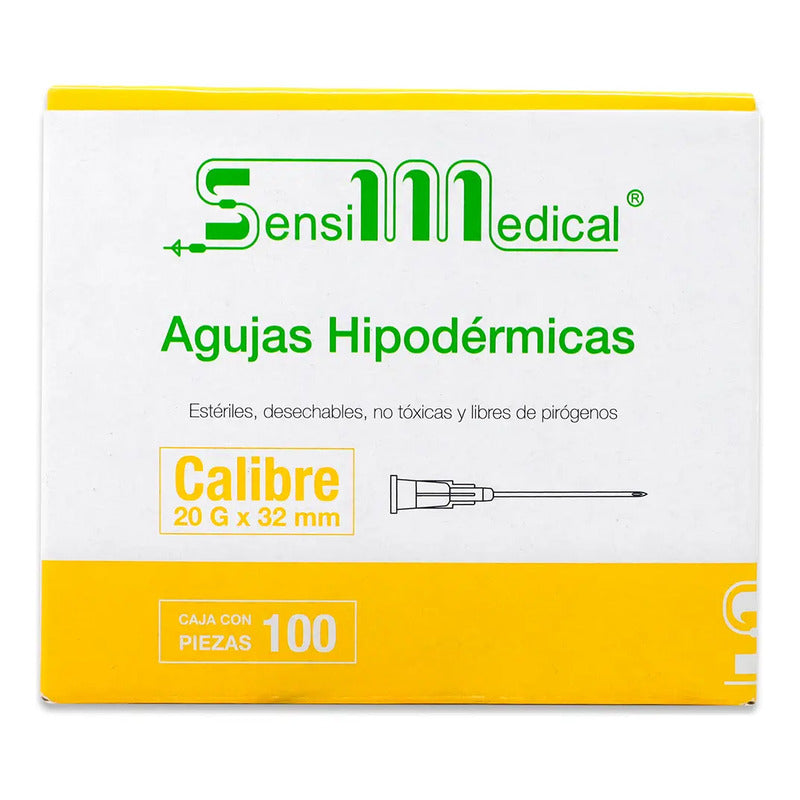 Aguja Hipodermica 20g X 32mm 100 - Sensimedical Capacidad En Volumen 0 Ml