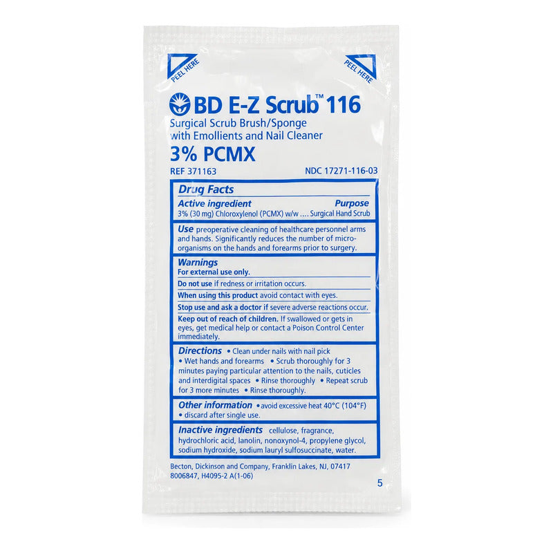 10 Cepillos Quirúrgicos Bd Ez Scrub 116 Con Solución 3% Pcmx Naranja