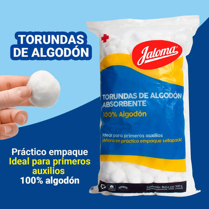 Torundas De Algodón Absorbente 500 Gr (1000 Bolitas)