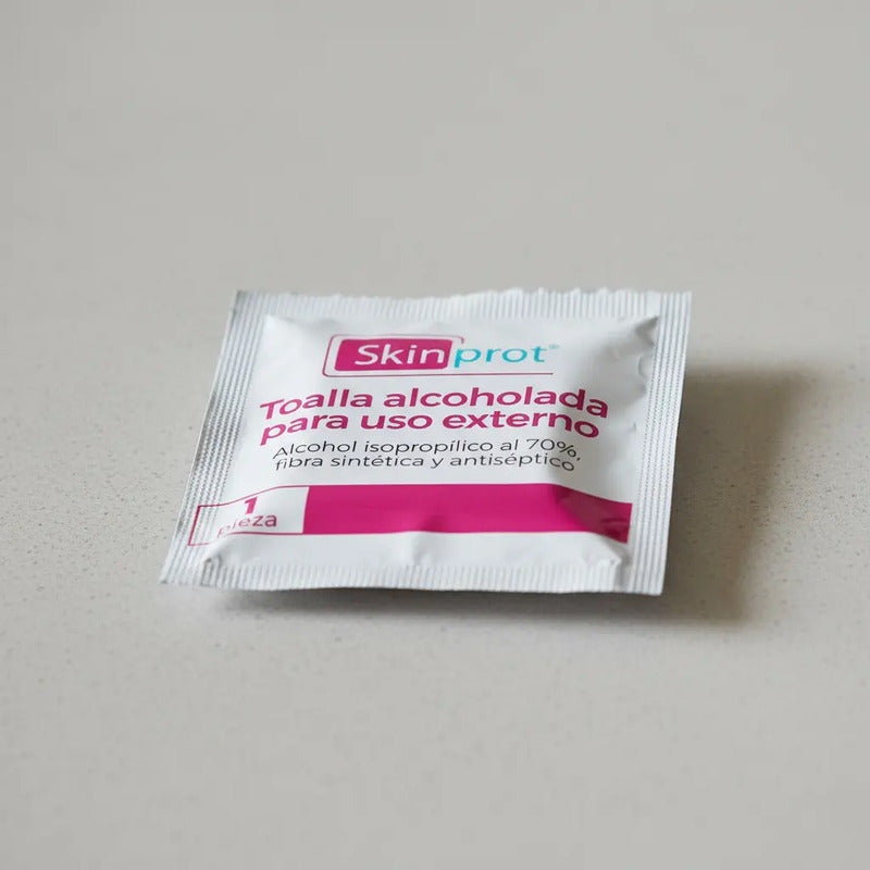 Toalla Alcoholada Para Uso Externo 100 Pzs Skinprot