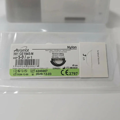 Sutura Atramat Nylon Tamaños A Elegir 5-0 Cortante 19mm