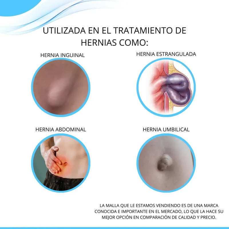 Malla De Polipropileno 30 X 30 Para Hernia Atramat Ref Mp13 Blanco