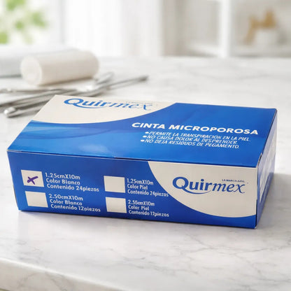 Cinta Microporosa Blanca 1.25cmx10m (24 Piezas) Uso Clinico