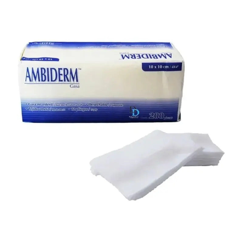 Gasas Paquete Con 200 Piezas 7.5 X 5cm Facial Ambiderm