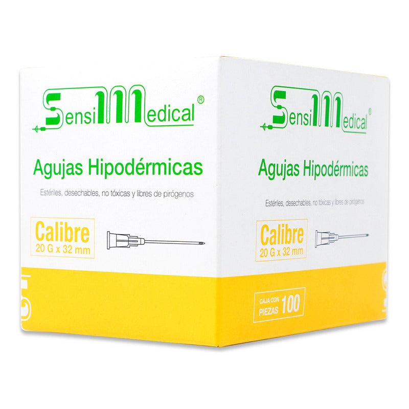 Aguja Hipodermica 20g X 32mm 100 - Sensimedical Capacidad En Volumen 0 Ml
