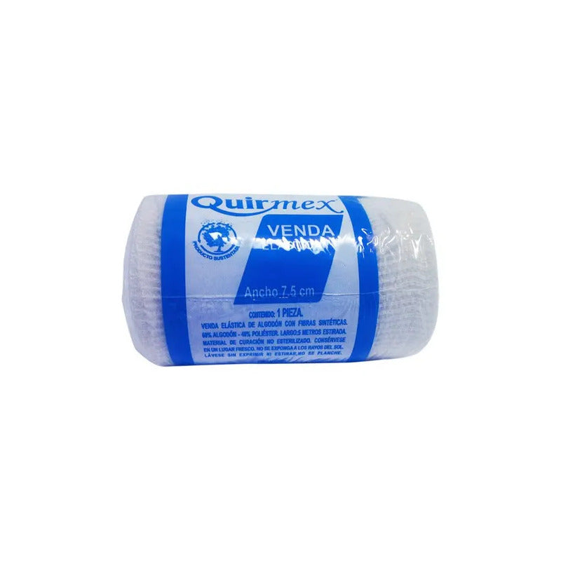 Venda Elástica Quirmex 7.5cm X 10m Nailon Hipoalergénica