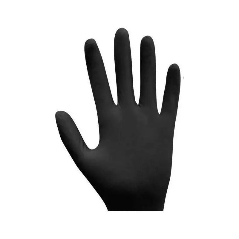 Guantes Descartables Antideslizantes Ambiderm Color Negro Talle G De Nitrilo X 100 Unidades