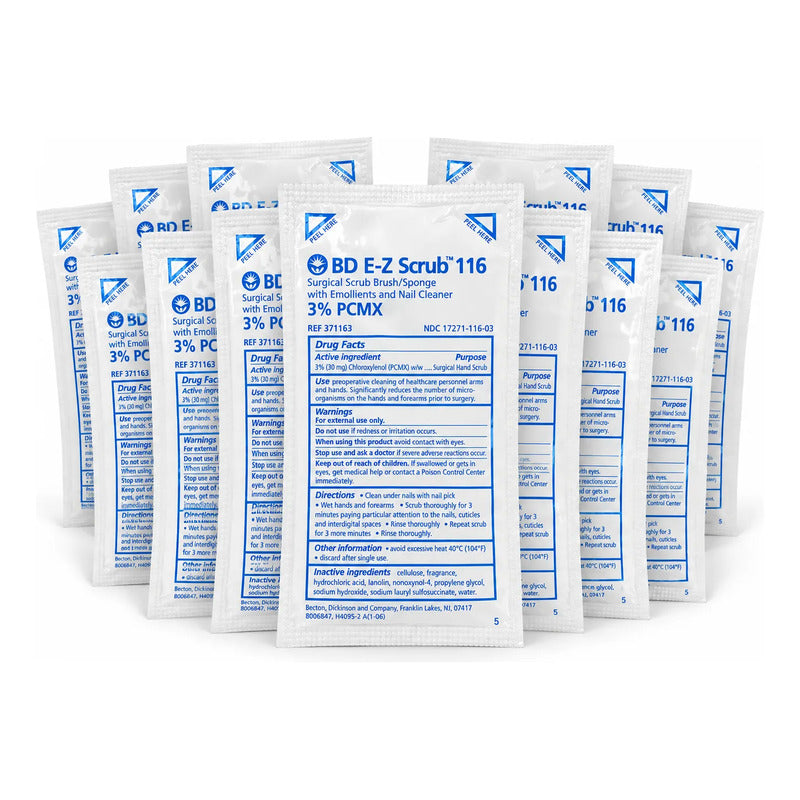 10 Cepillos Quirúrgicos Bd Ez Scrub 116 Con Solución 3% Pcmx Naranja