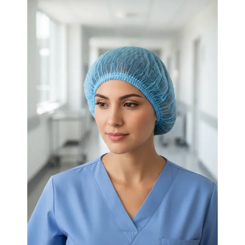 Gorro Plisado Desechable Color Azul Ambiderm C/100 Pz Azul Unitalla